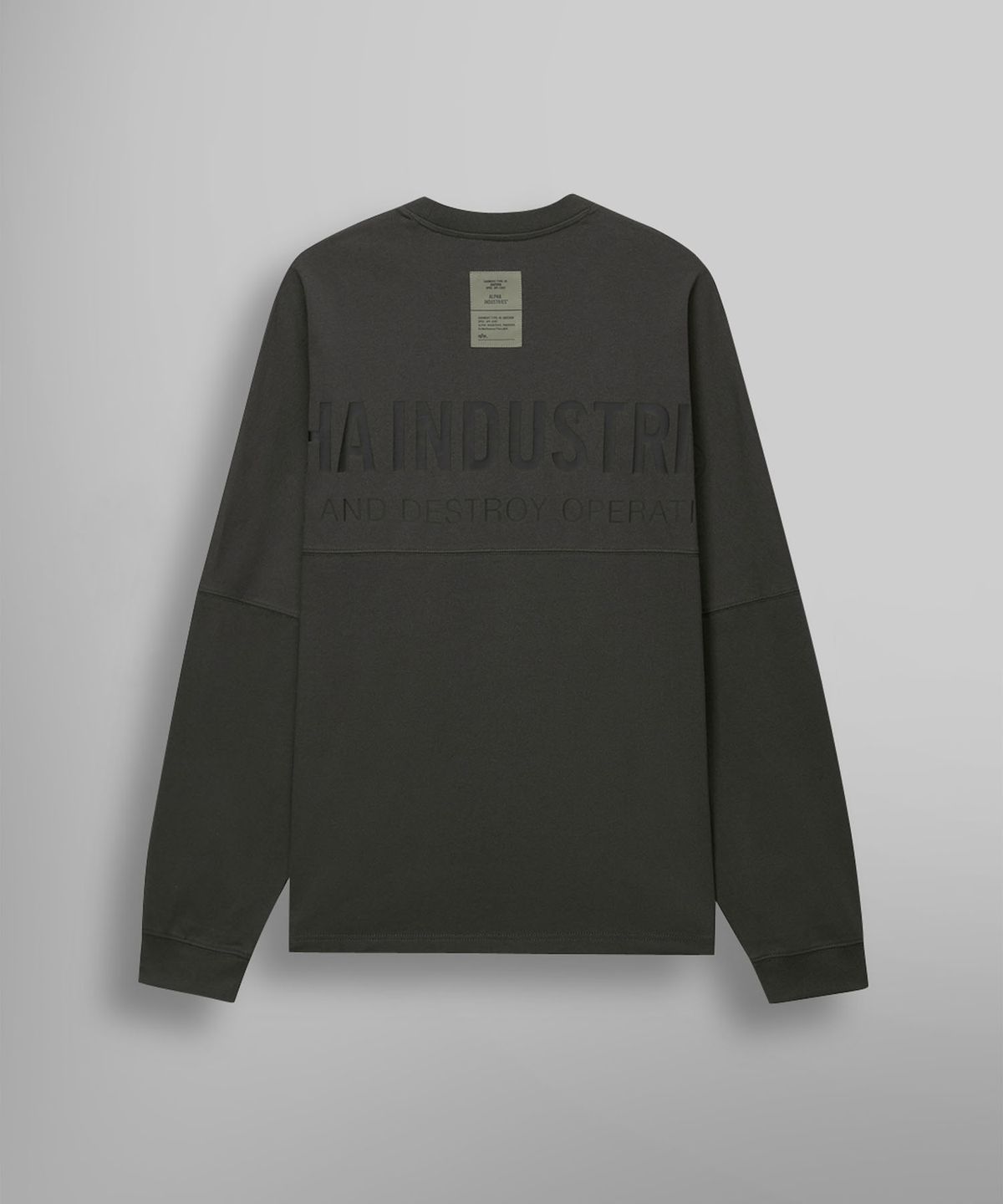 알파 인더스트리(ALPHA INDUSTRIES) UNFRM 롱슬리브 그래픽 티 그레이