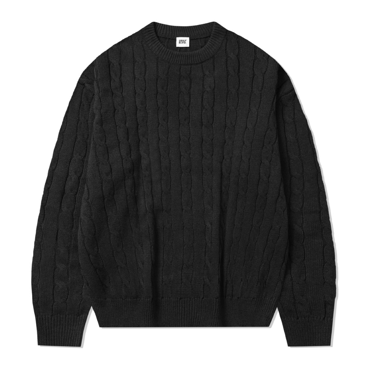 그레이블러밧(GRAYBLVD) 안나 니트 라운드티 GKCNT83 (BLACK)