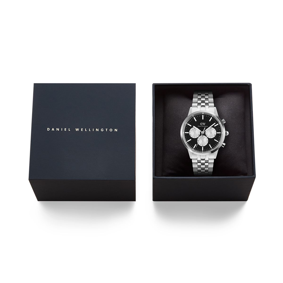 다니엘 웰링턴(DANIEL WELLINGTON) ICONIC CHRONOGRAPH LINK 판다 크로노그래프 남성 손목시계