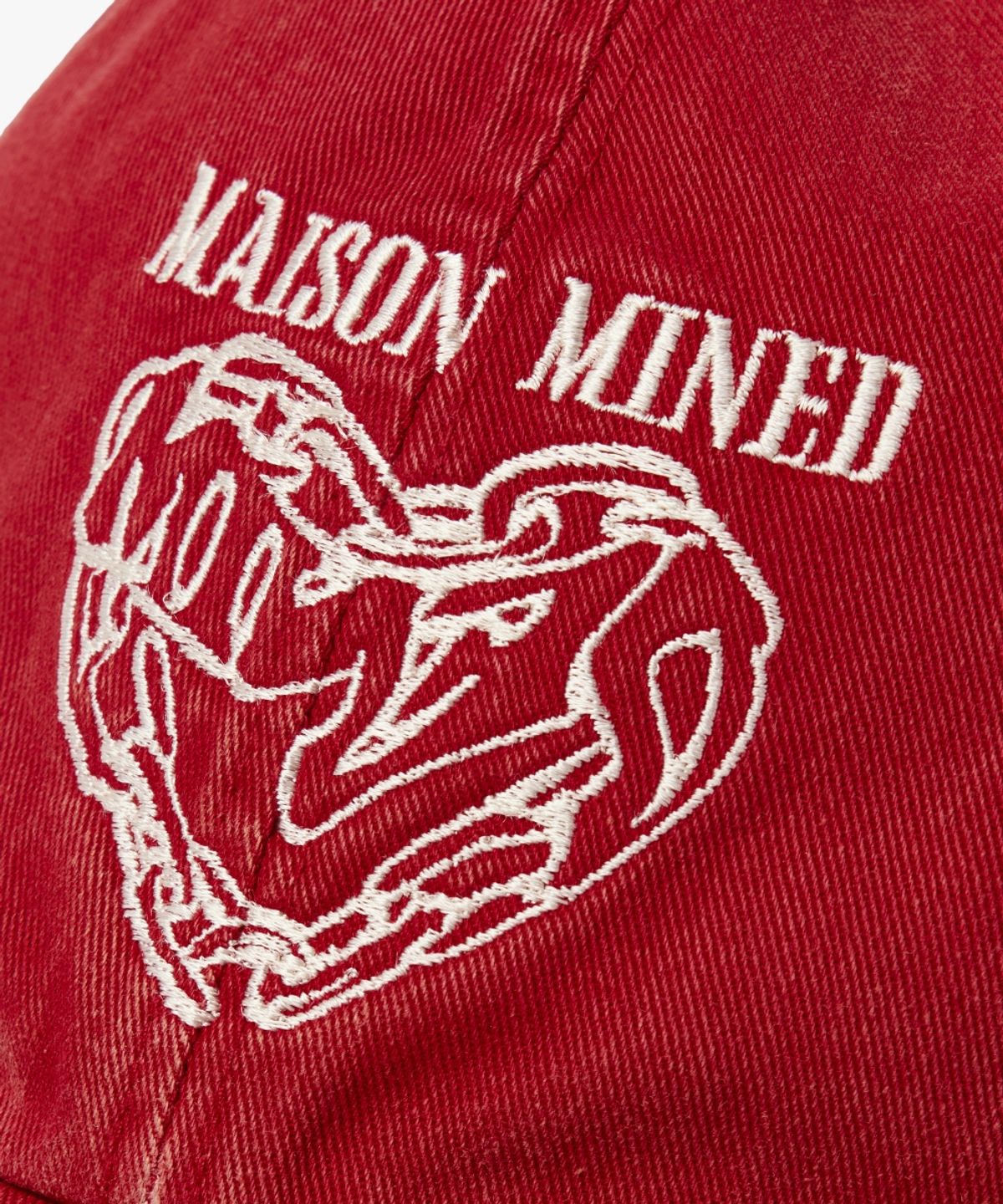 메종미네드(MAISON MINED) DOODLE HEART VINTAGE WASHED BALL CAP RED
