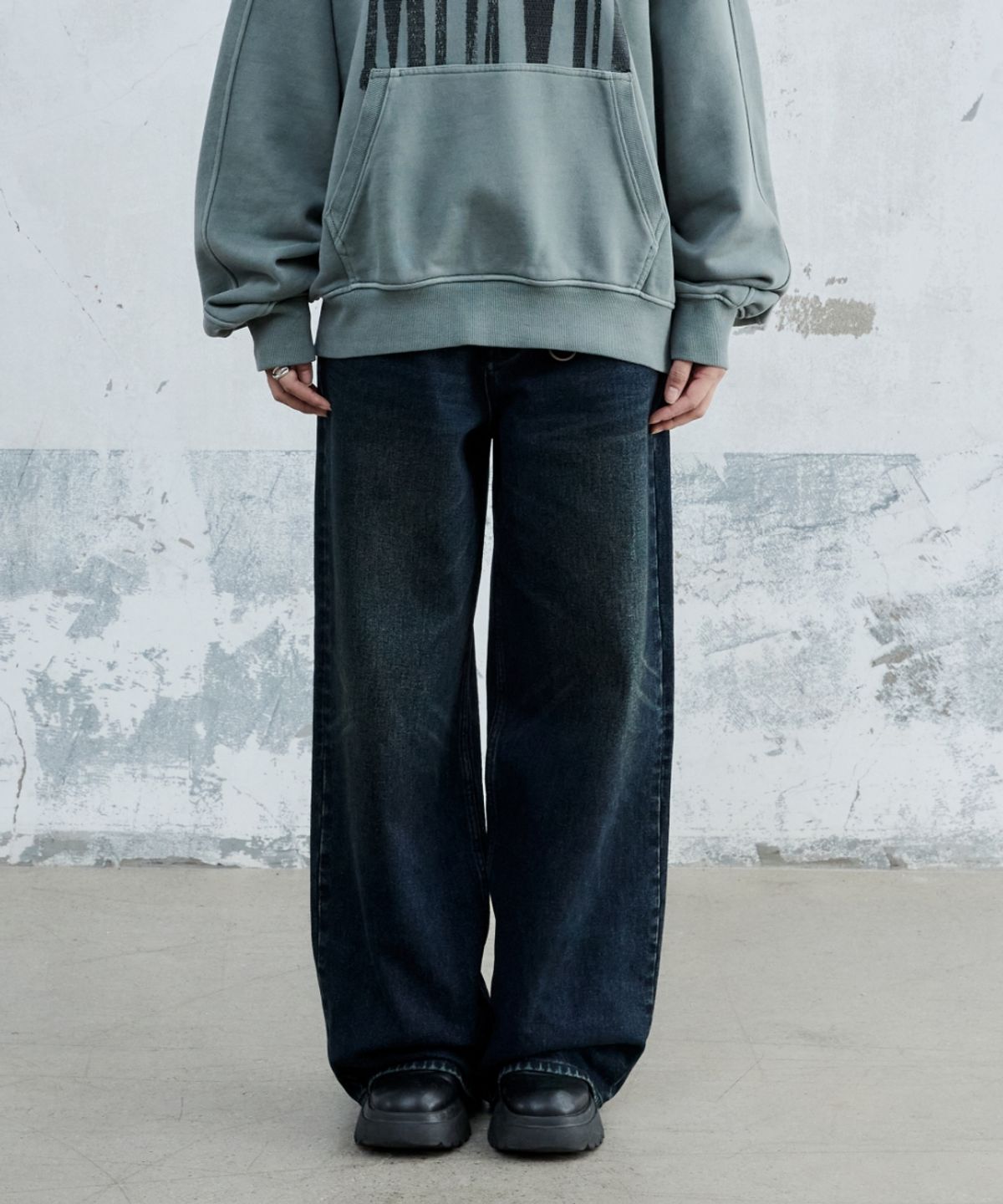 메종미네드(MAISON MINED) (W) WASHED DENIM PANTS INDIGO