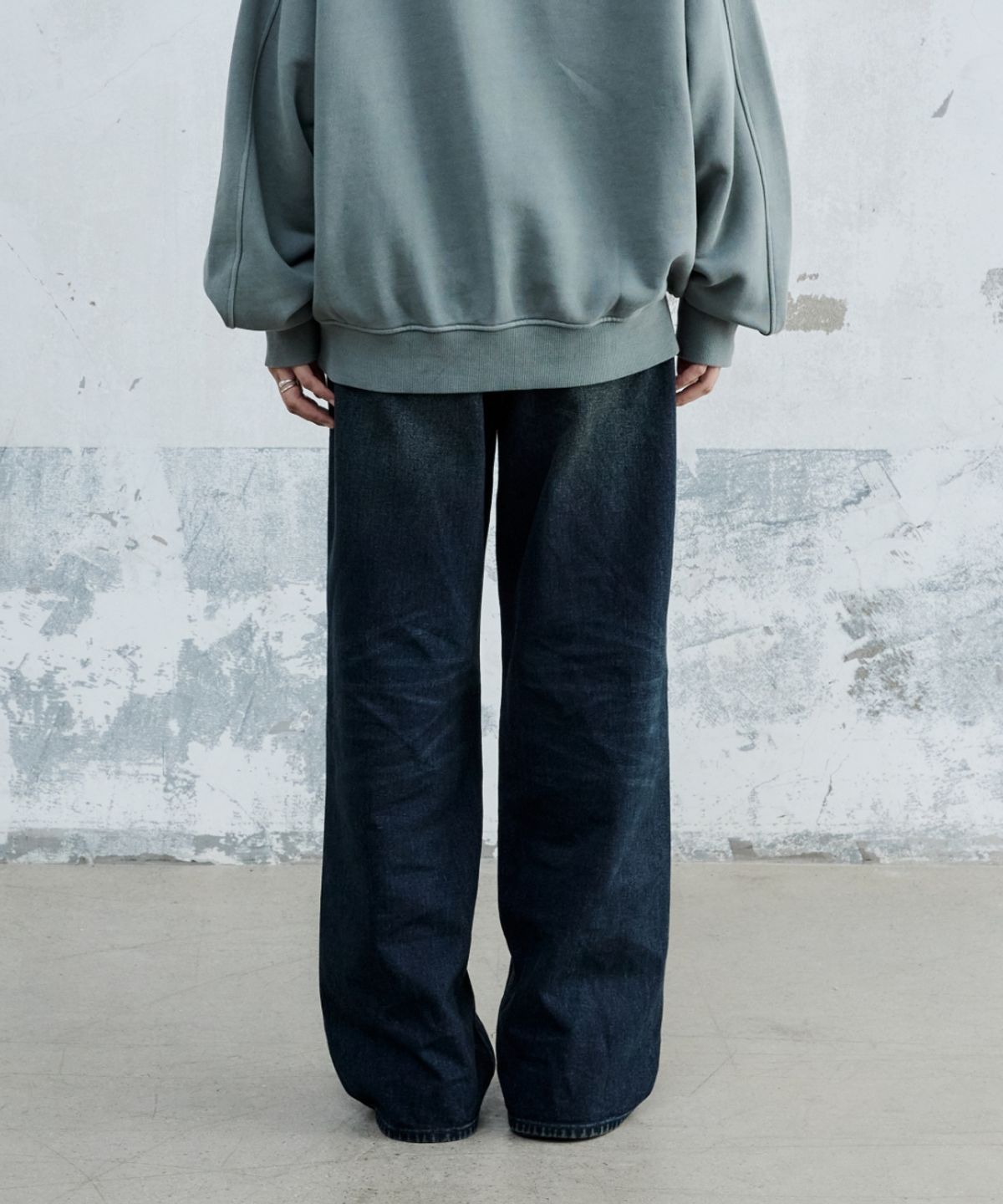 메종미네드(MAISON MINED) (W) WASHED DENIM PANTS INDIGO