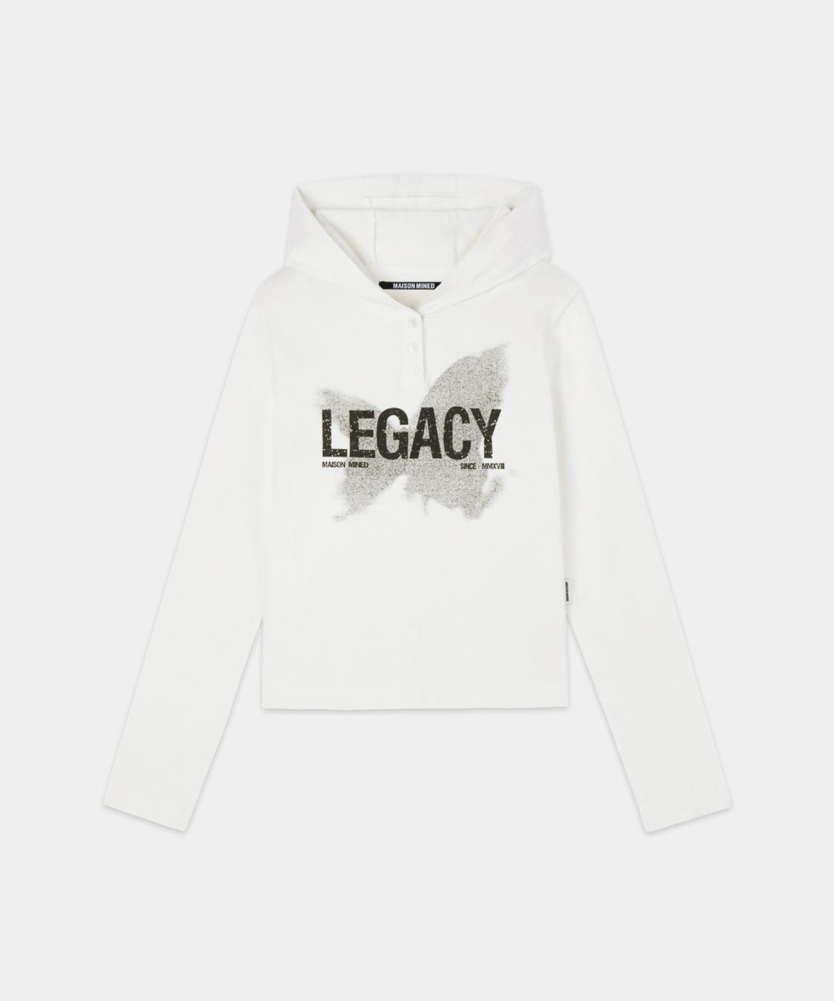 메종미네드(MAISON MINED) (W) LEGACY HOODED LONG SLEEVE WHITE