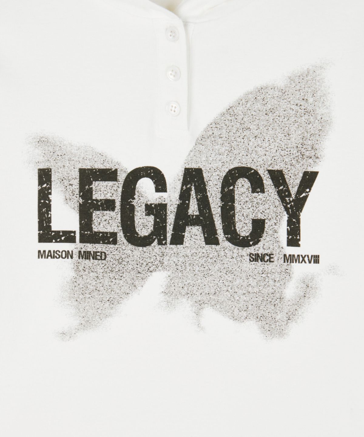 메종미네드(MAISON MINED) (W) LEGACY HOODED LONG SLEEVE WHITE