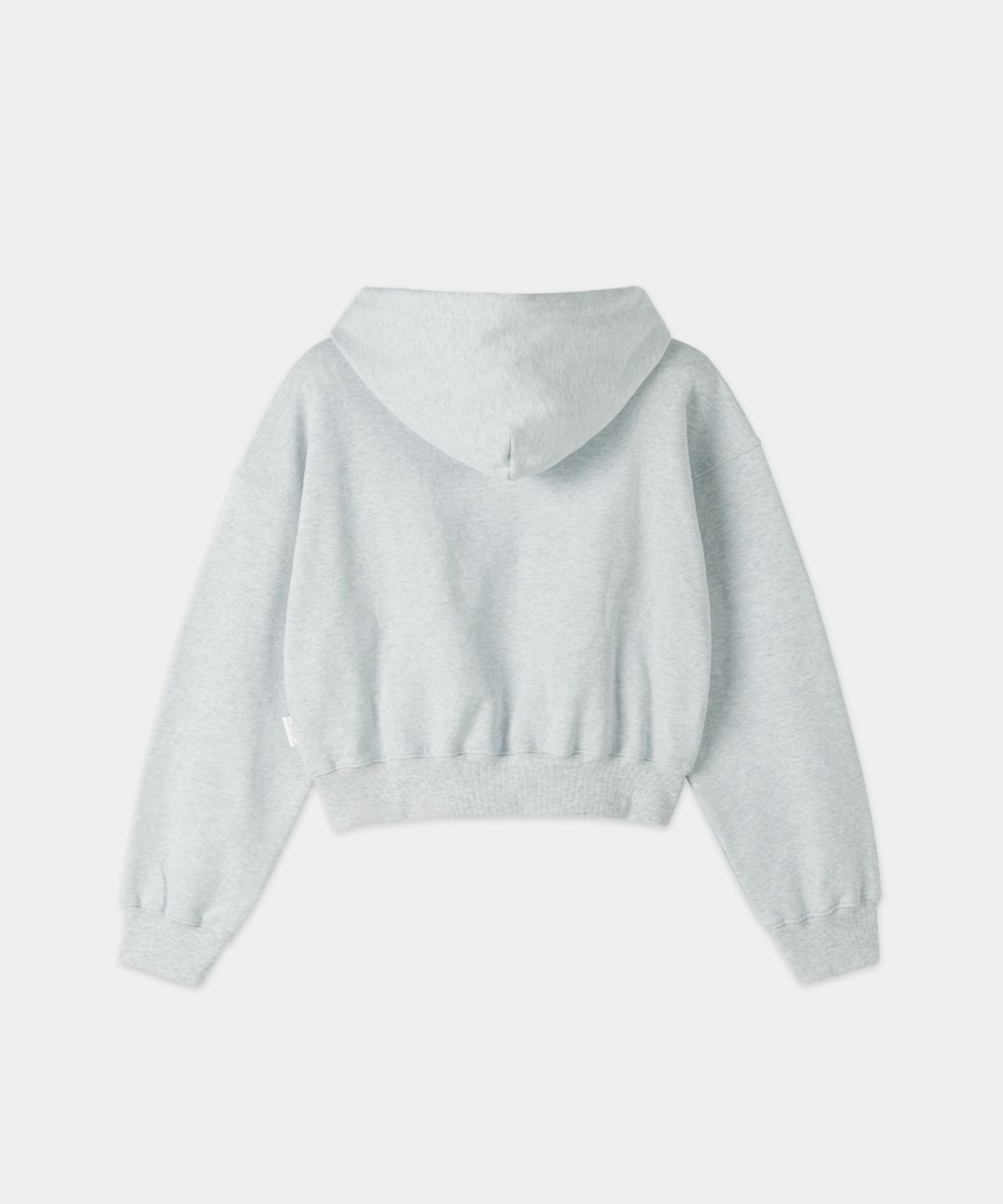 메종미네드(MAISON MINED) (W) DOODLE HEART CROP HOODIE MELANGE WHITE