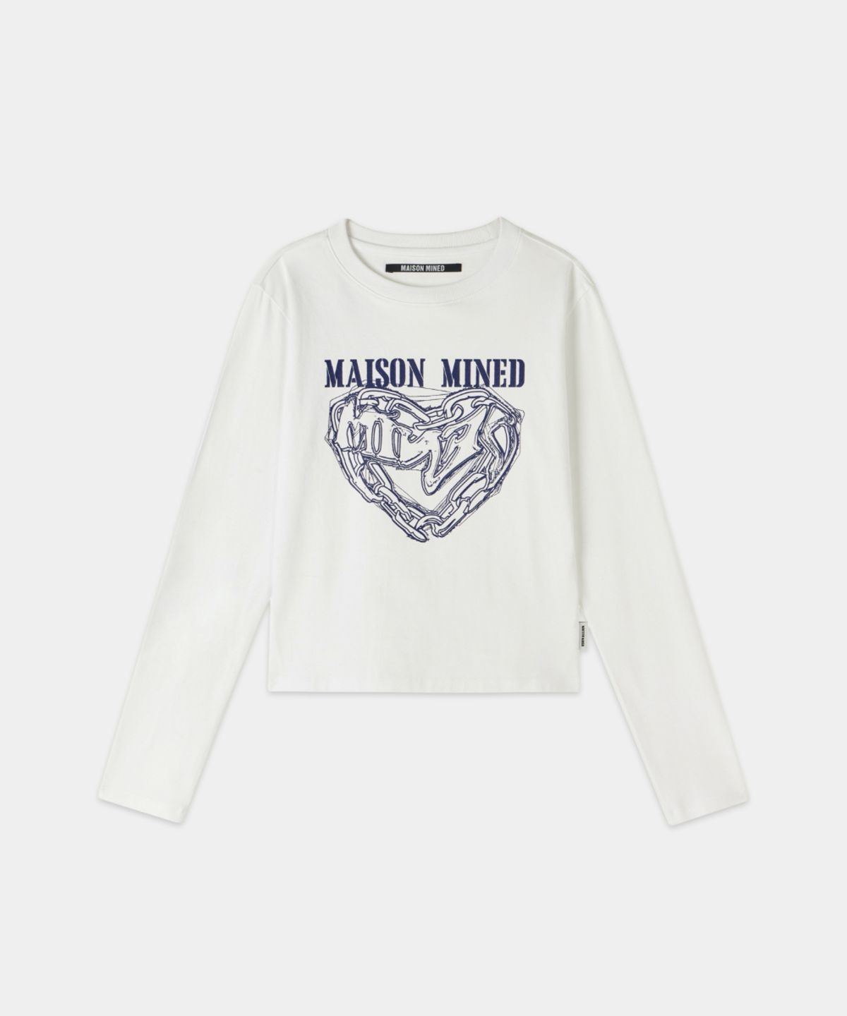 메종미네드(MAISON MINED) (W) DOODLE HEART LONG SLEEVE WHITE