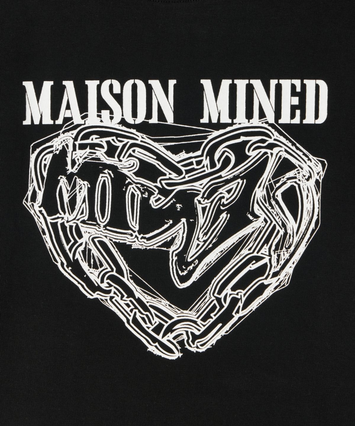 메종미네드(MAISON MINED) (W) DOODLE HEART LONG SLEEVE BLACK