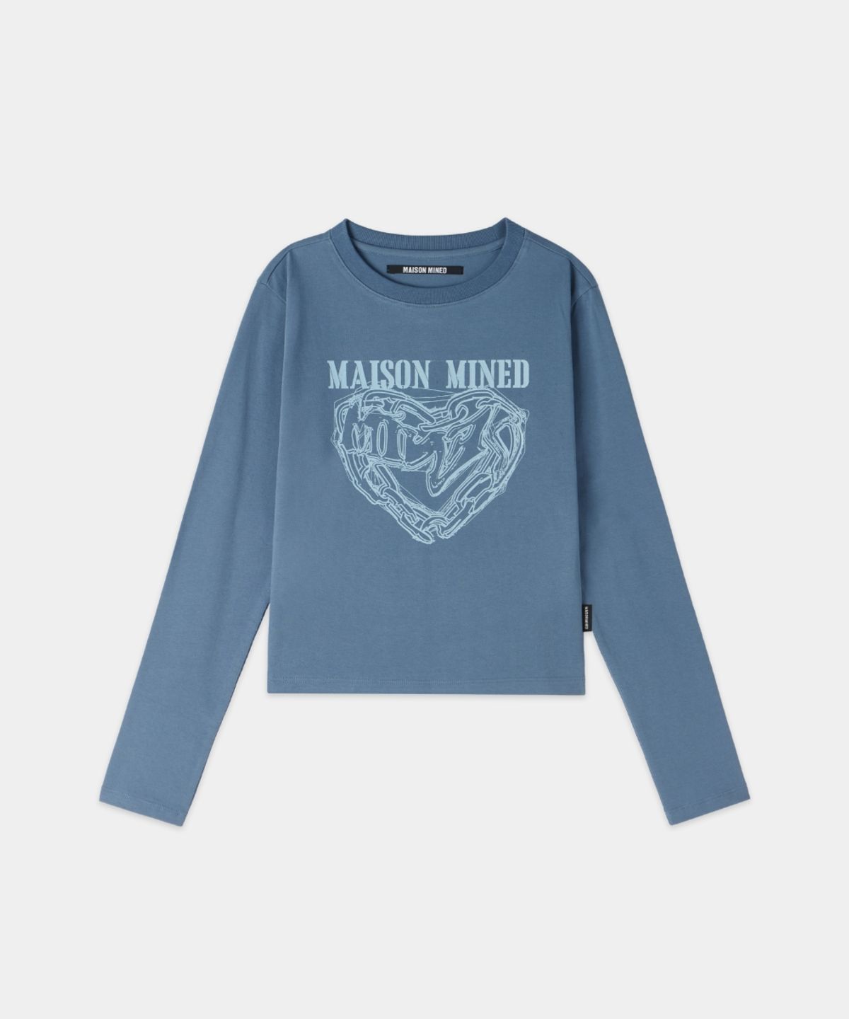 메종미네드(MAISON MINED) (W) DOODLE HEART LONG SLEEVE BLUE GRAY