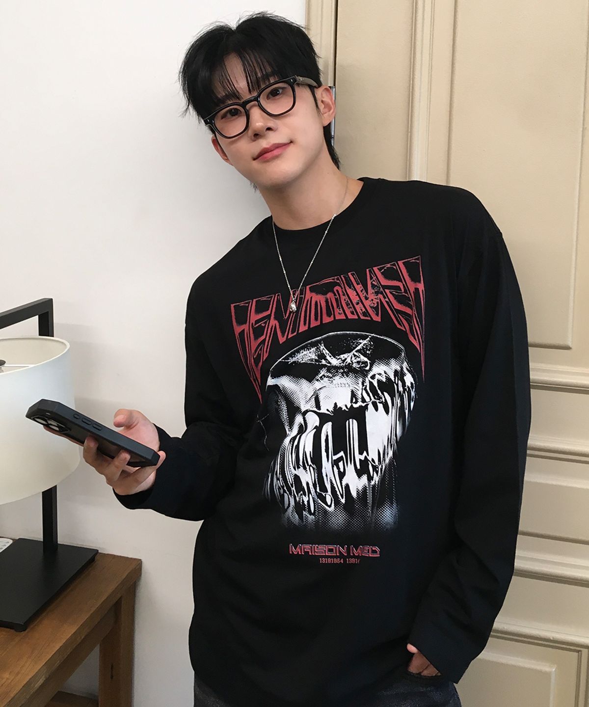 메종미네드(MAISON MINED) STICKY LONG SLEEVE BLACK
