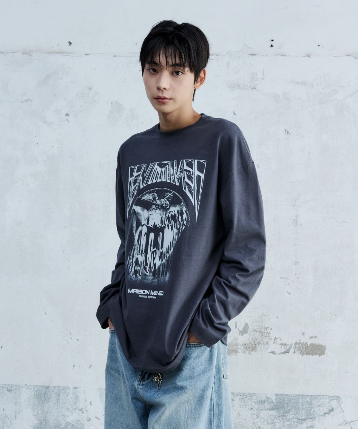 메종미네드(MAISON MINED) STICKY LONG SLEEVE CHARCOAL