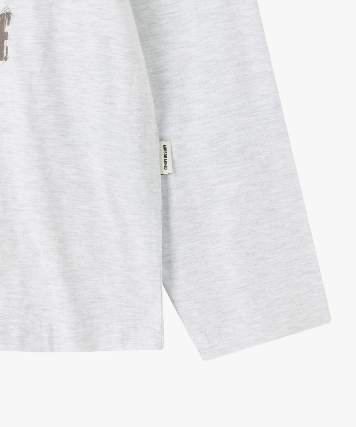 메종미네드(MAISON MINED) DOODLE HEART LONG SLEEVE MELANGE WHITE