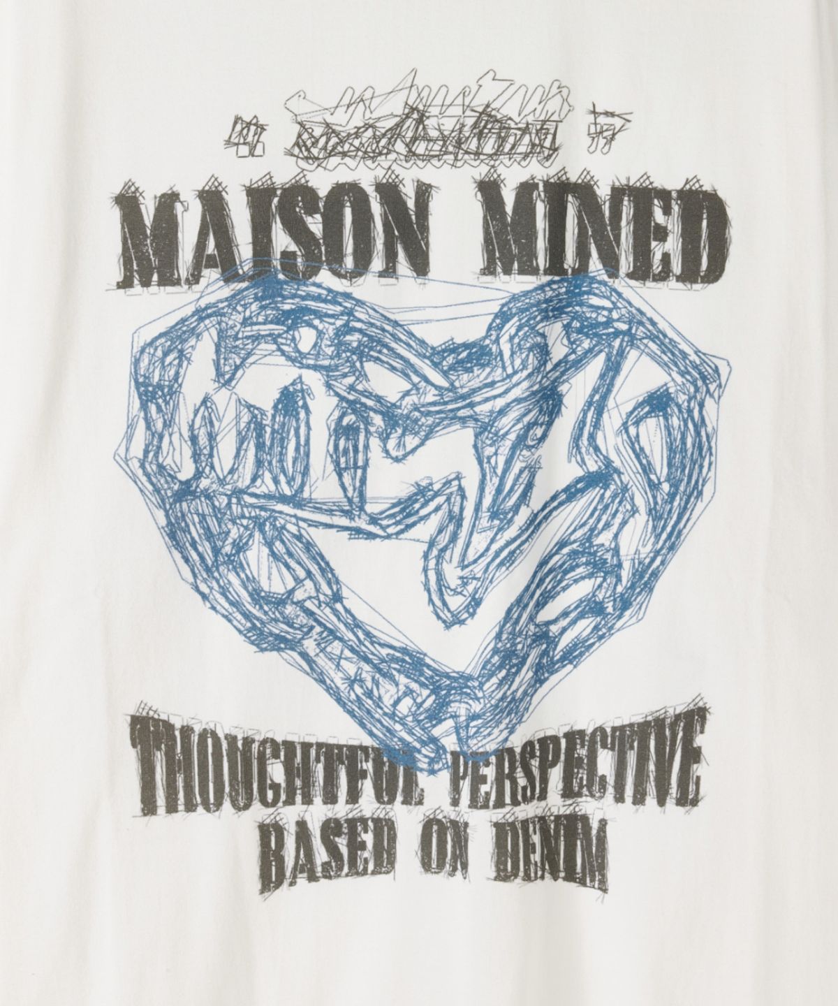메종미네드(MAISON MINED) DOODLE HEART LONG SLEEVE WHITE
