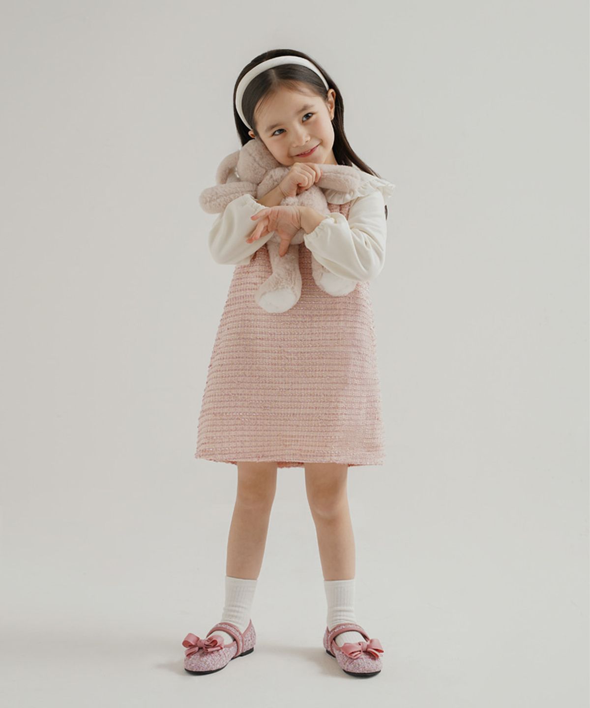착한구두(CHAAKAN) 에일런 트위드 벨크로 리본 플랫 PMFBR1h7820