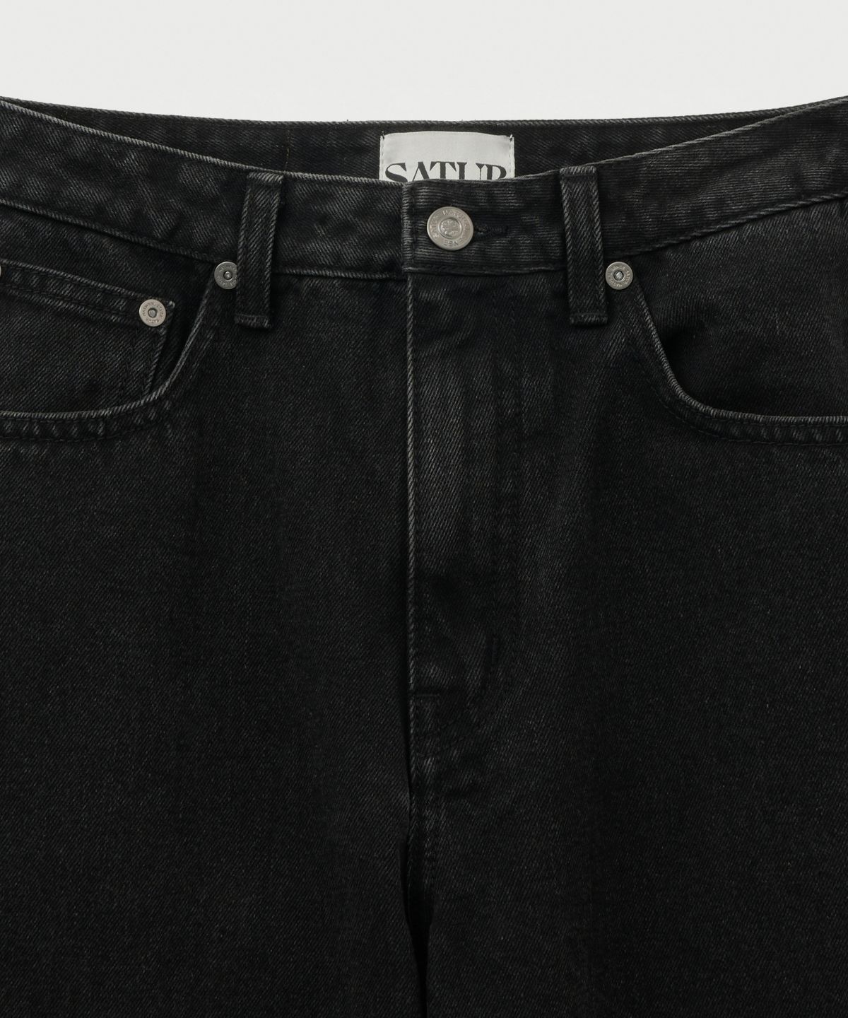세터(SATUR) (W) 스트레이트 세미 루즈핏 데님 팬츠 블랙