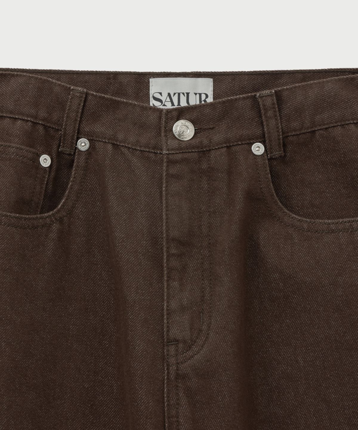 세터(SATUR) (W) 세미 루즈 부츠컷 데님 팬츠 브라운