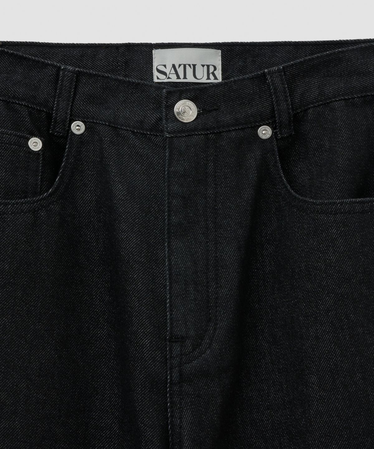 세터(SATUR) (W) 세미 루즈 부츠컷 데님 팬츠 블랙