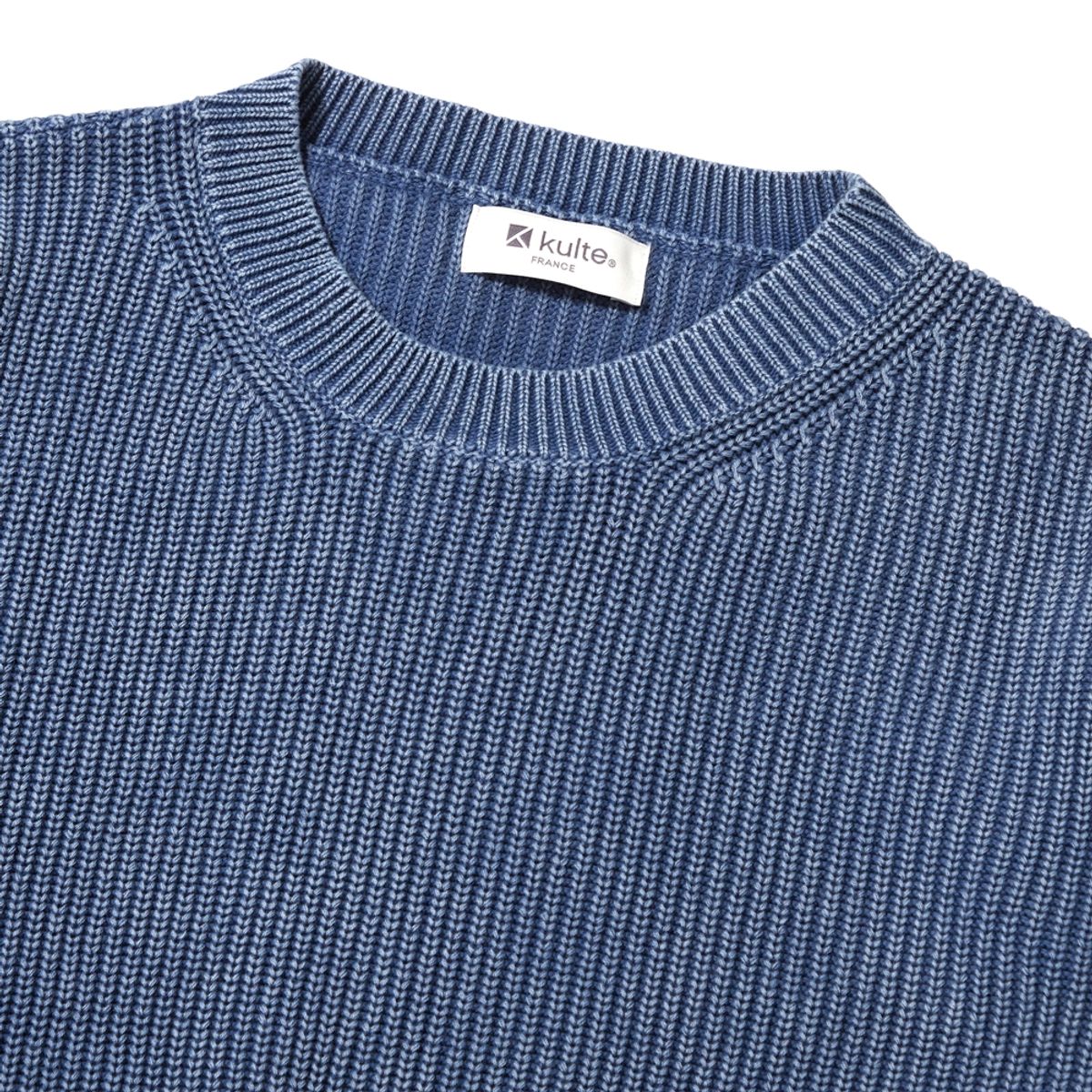 쿨트(KULTE) PIGMENT CREWNECK KNIT_BLUE