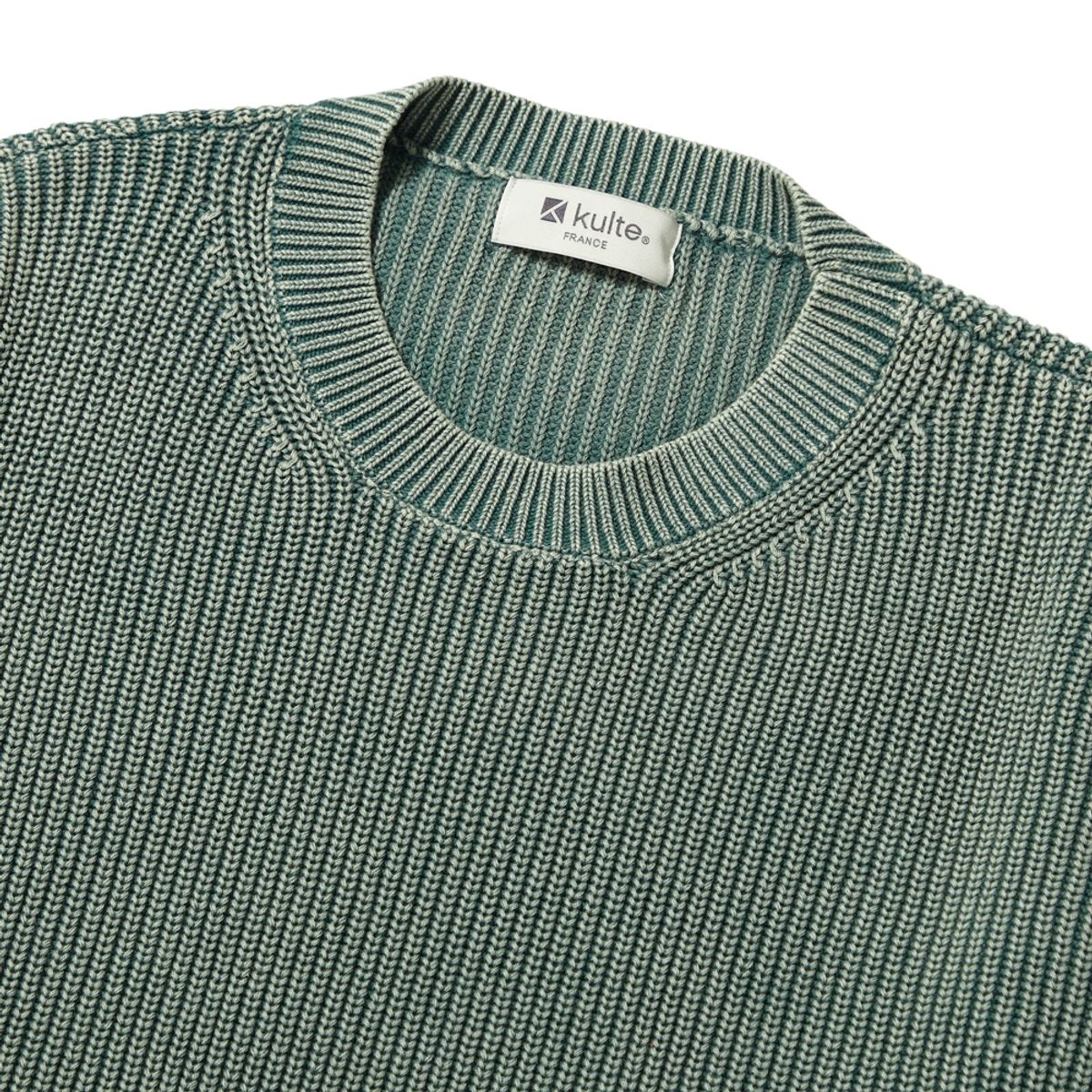 쿨트(KULTE) PIGMENT CREWNECK KNIT_GREEN