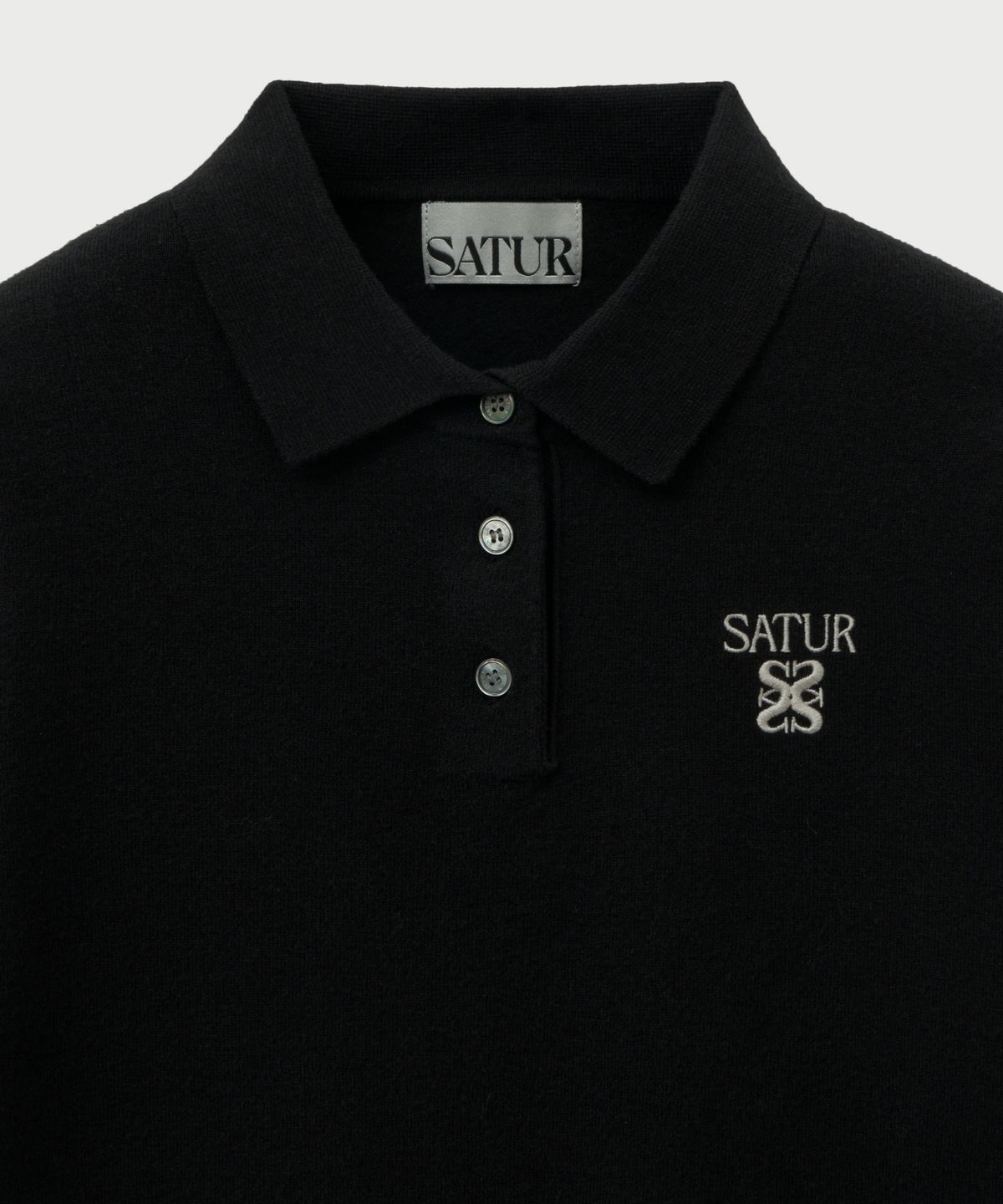 세터(SATUR) (W) 베이직 폴로 니트 블랙