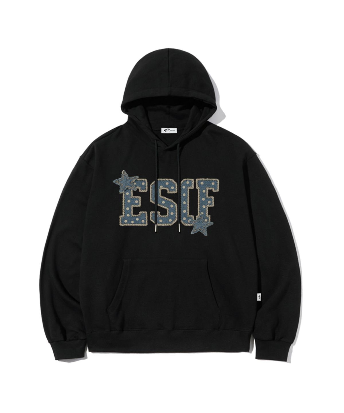 이스케이프프롬(ESCAPEFROM) 스타 데님 패치 프린트 후드티 [3color]