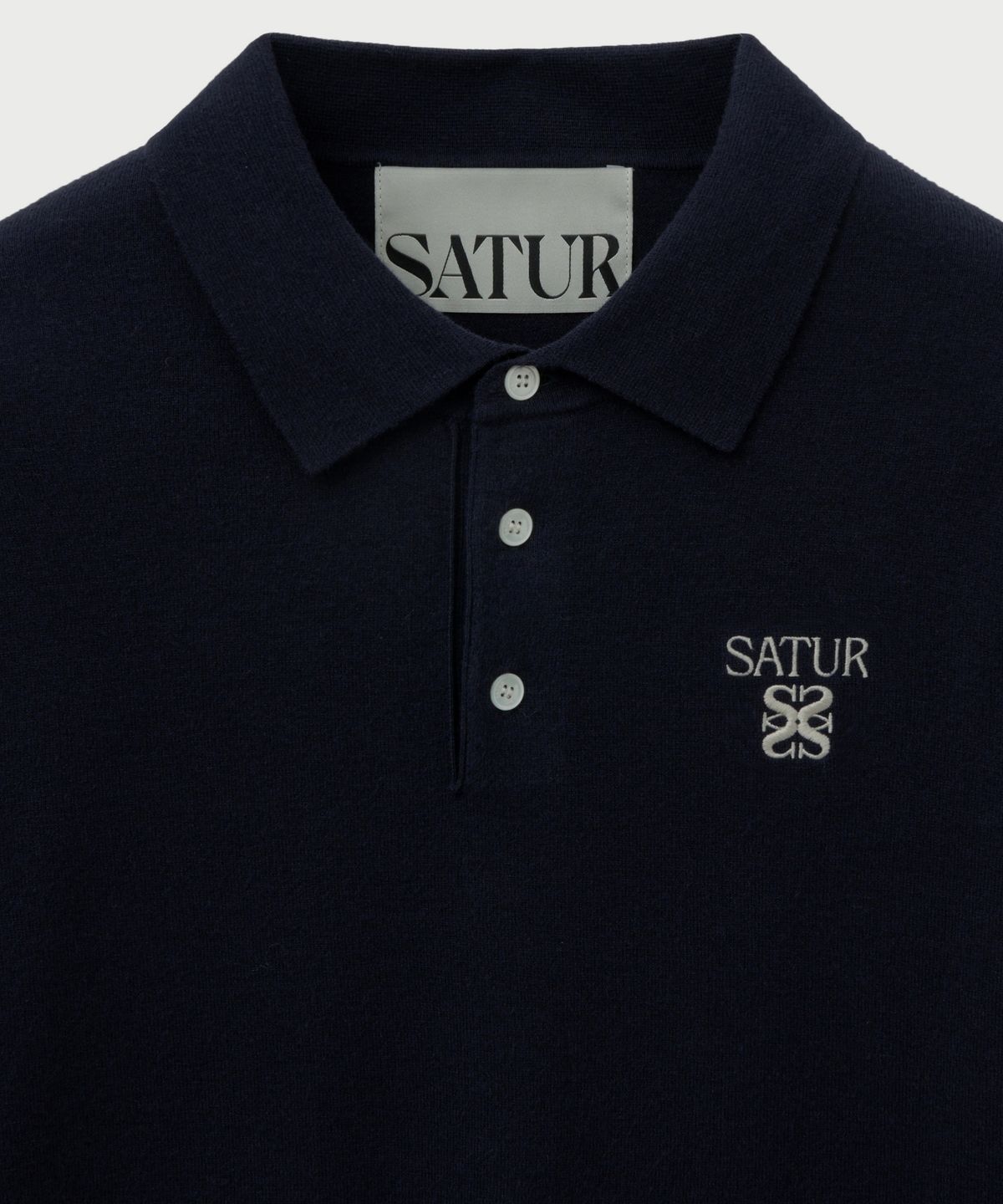 세터(SATUR) 베이직 폴로 니트 네이비