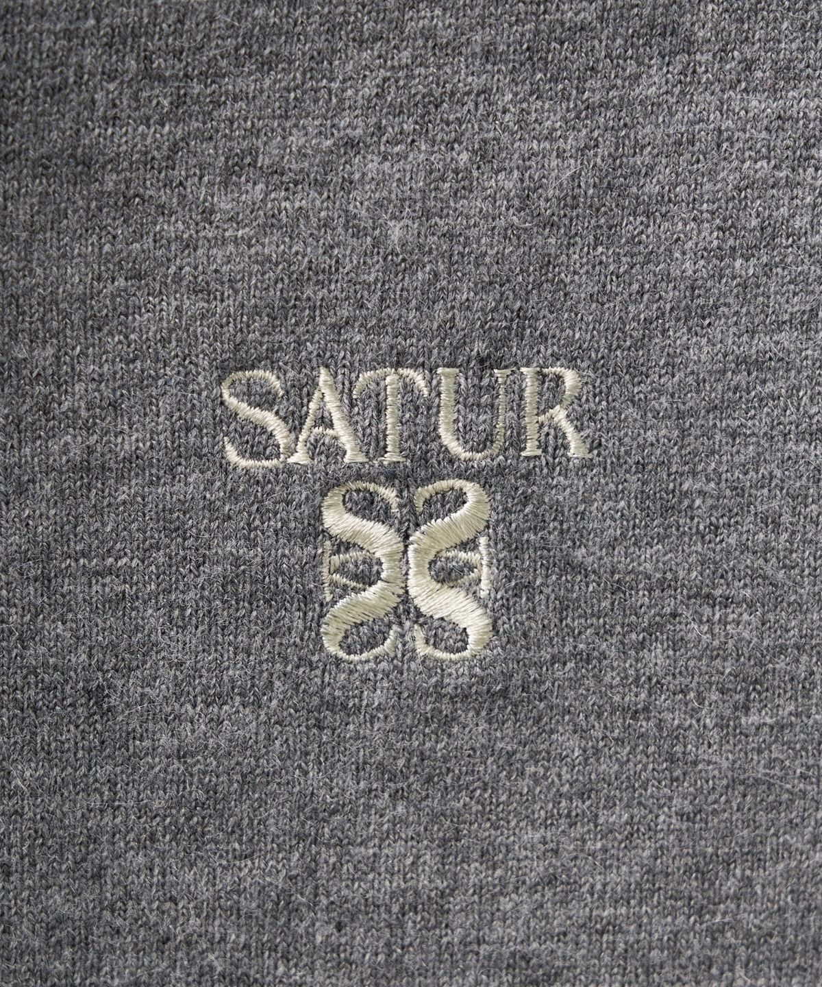 세터(SATUR) (W) 클래식 니트 후드 집업 멜란지 그레이