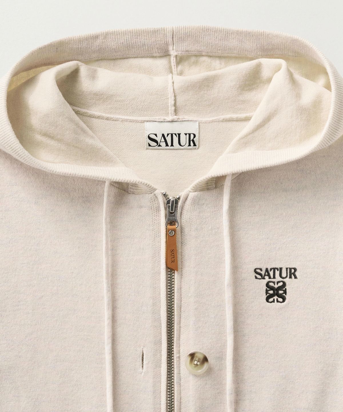 세터(SATUR) (W) 클래식 니트 후드 집업 오트밀
