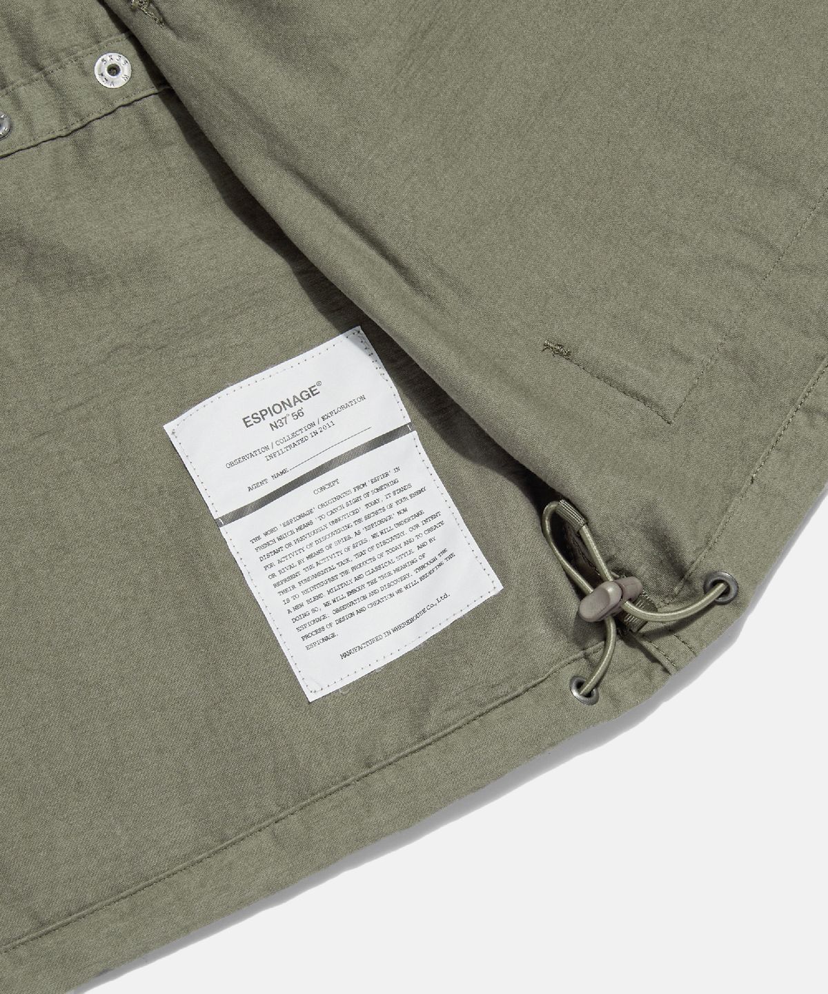 에스피오나지(ESPIONAGE) Washed CN BDU Jacket Dusty Olive