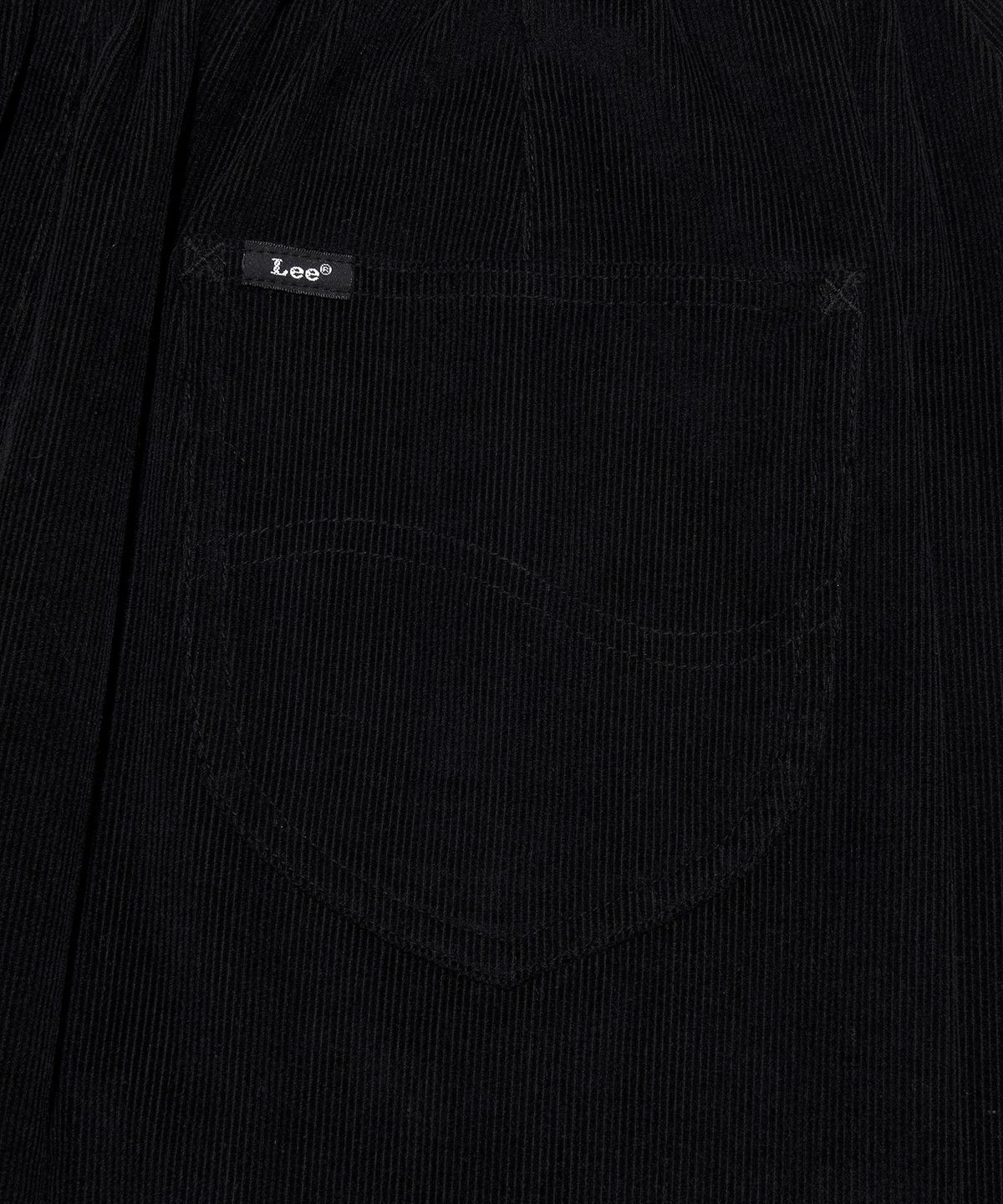 리(LEE) 코듀로이 플레어 벨트 스커트 블랙