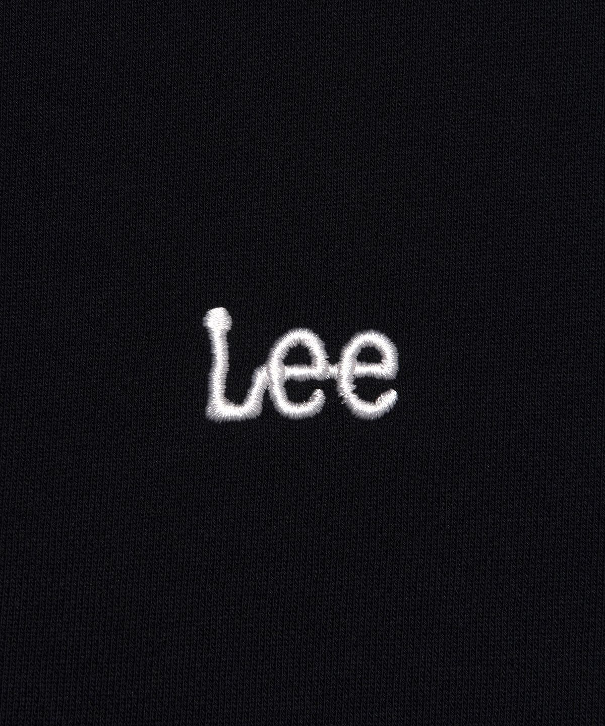 리(LEE) 스몰 트위치 로고 기모 후드 집업 블랙