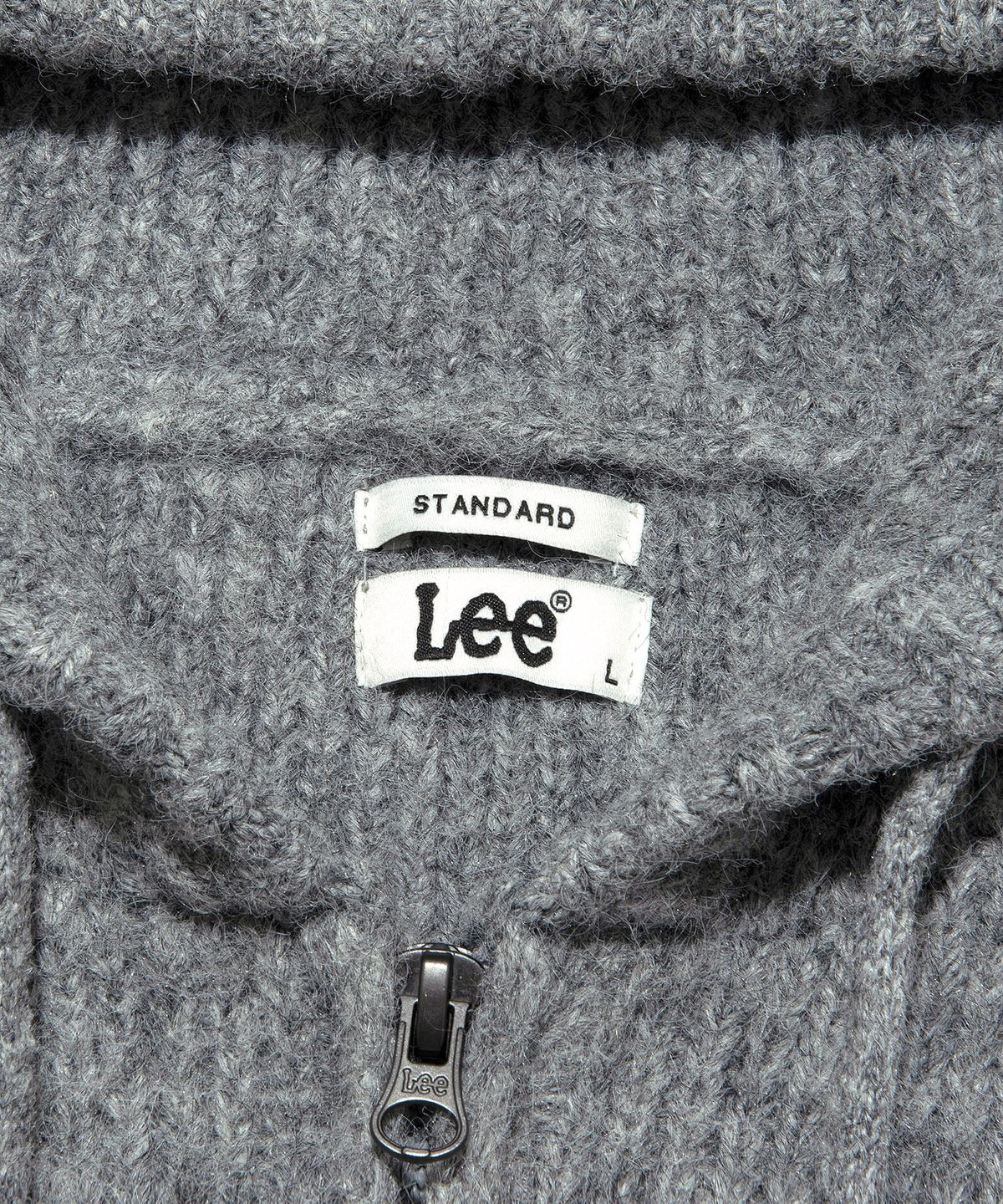 리(LEE) 후드 니트 베스트 그레이