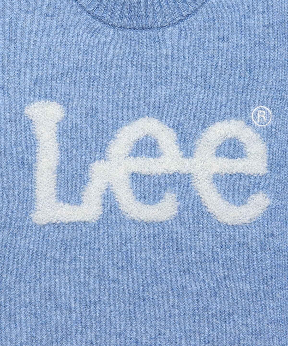 리(LEE) 부클 빅 트위치 로고 니트 블루