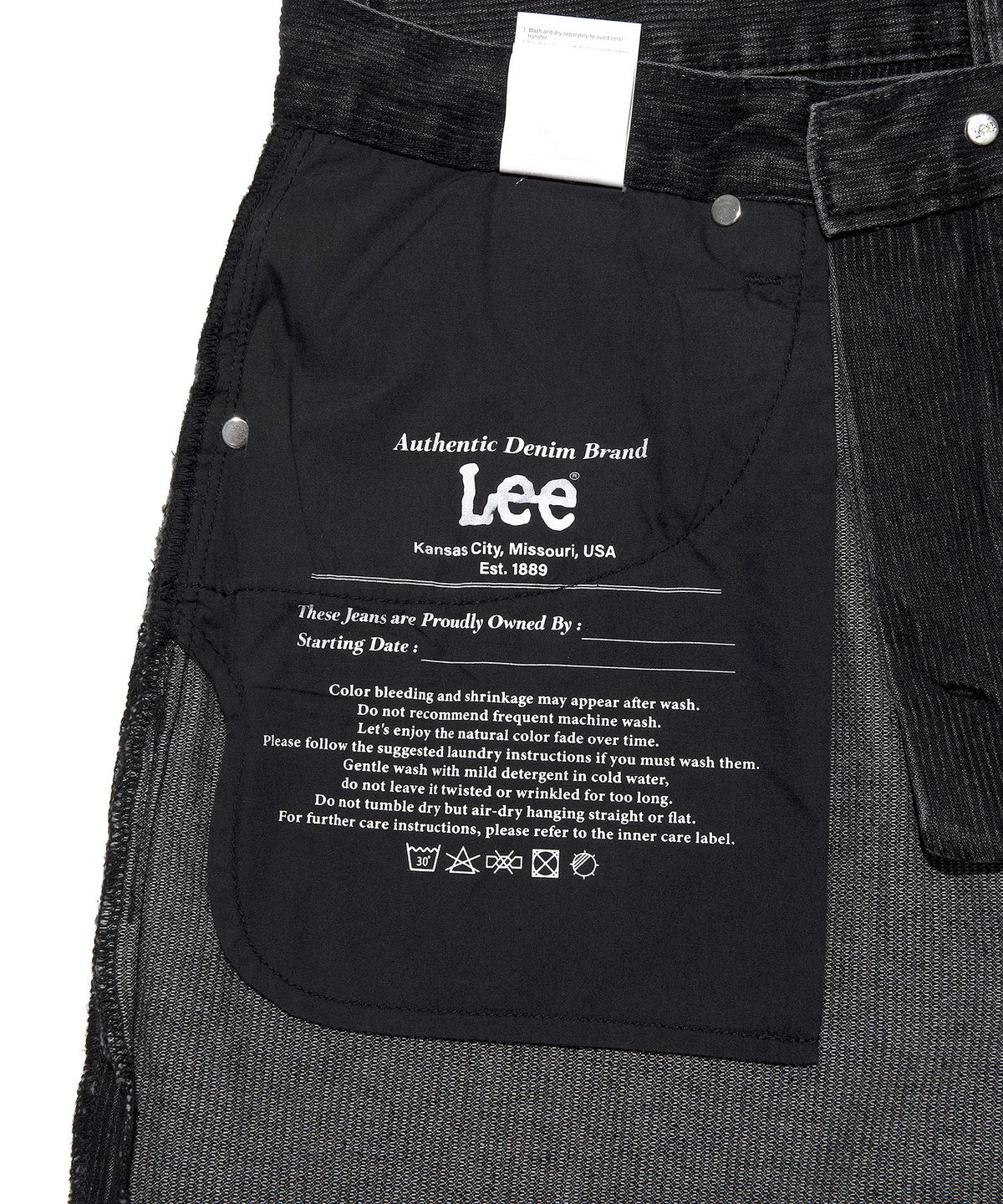 리(LEE) 맨 릴랙스드핏 코듀로이 데님 팬츠 블랙