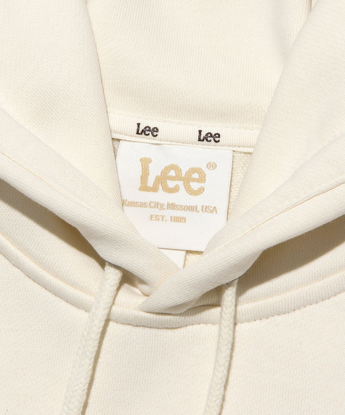 리(LEE) 우먼 리진스 스티치 후드 티셔츠 크림