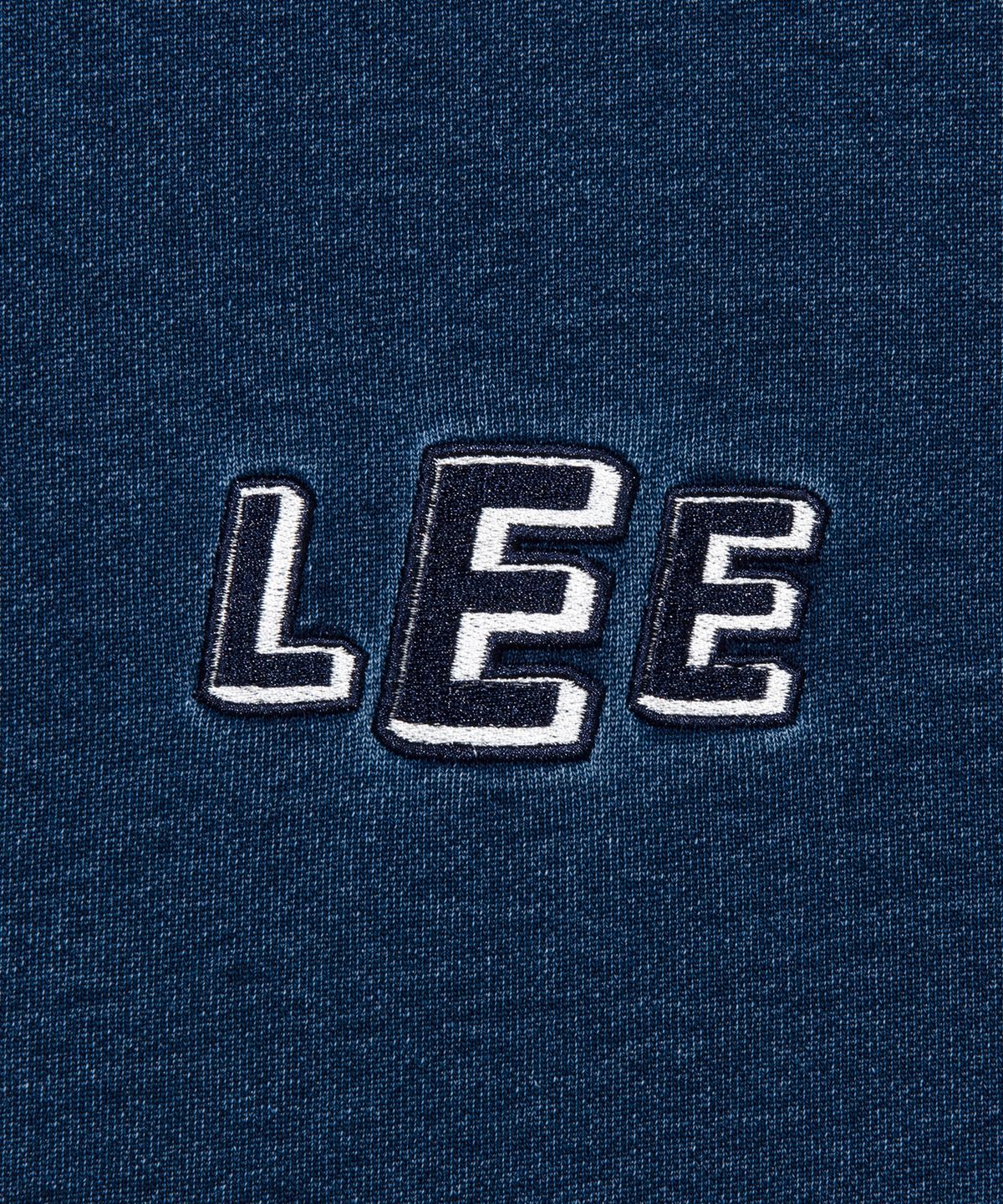 리(LEE) 인디고 로고 후드 티셔츠 인디고블루
