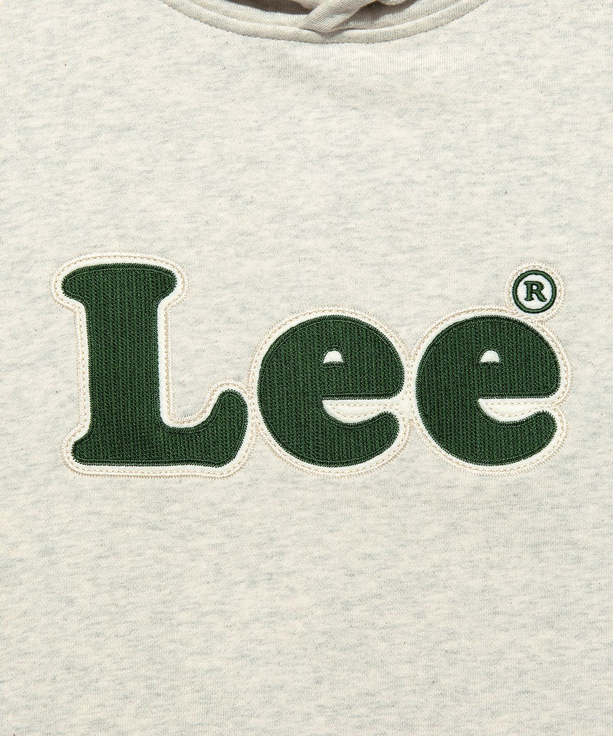 리(LEE) 빈티지 로고 펠트자수 후드 티셔츠 오트밀