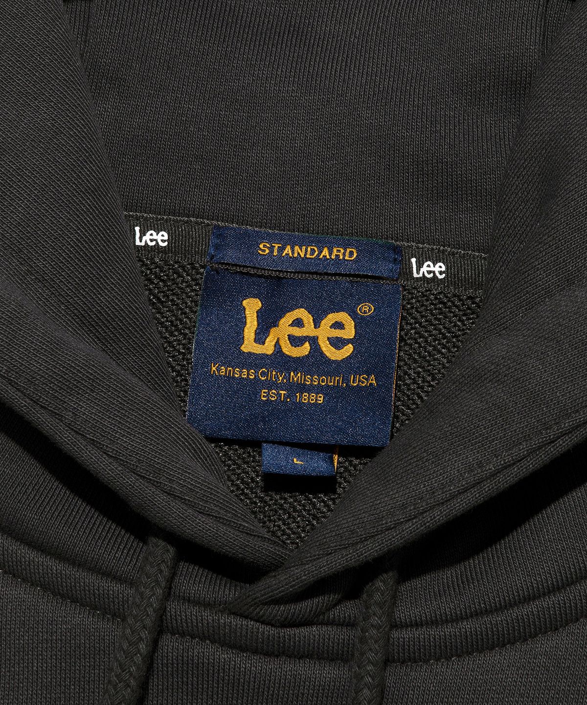 리(LEE) 빅 트위치 데님 아플리케 후드 티셔츠 챠콜
