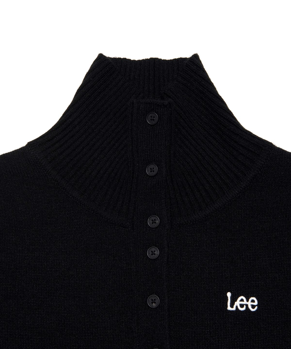리(LEE) 우먼 하이넥 카라 가디건 블랙