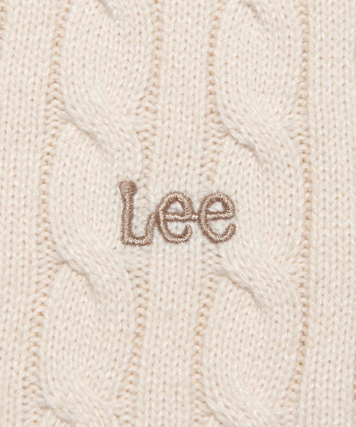 리(LEE) 우먼 라운드넥 케이블 가디건 아이보리