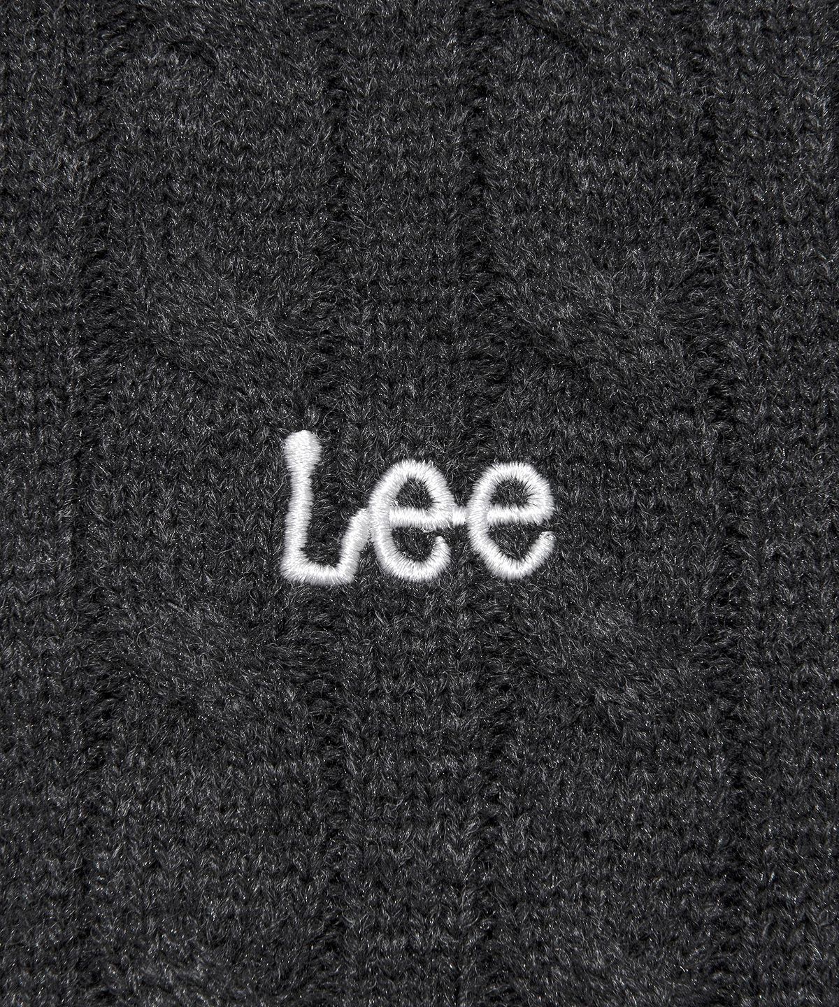 리(LEE) 우먼 라운드넥 케이블 가디건 챠콜