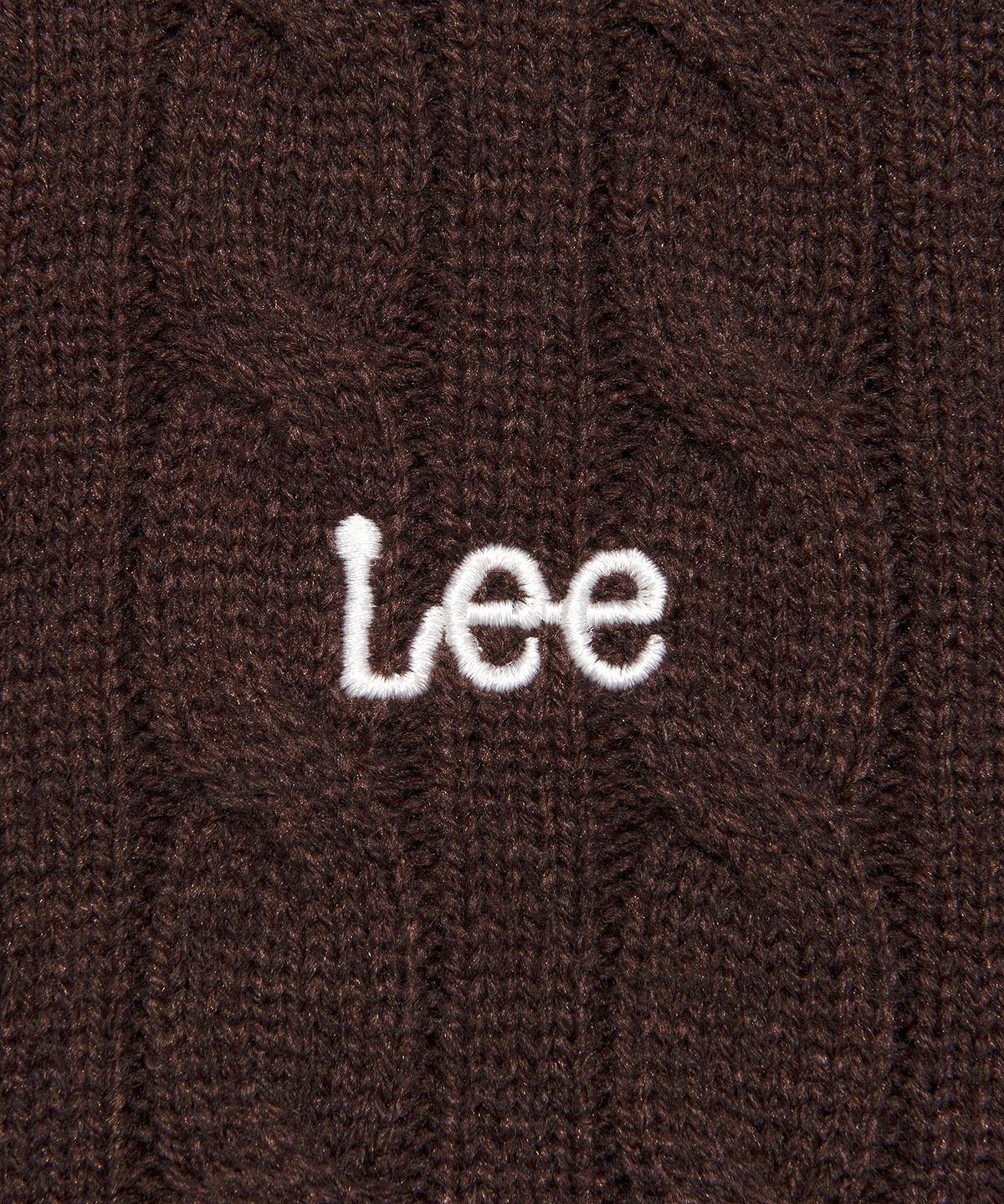 리(LEE) 우먼 라운드넥 케이블 가디건 브라운