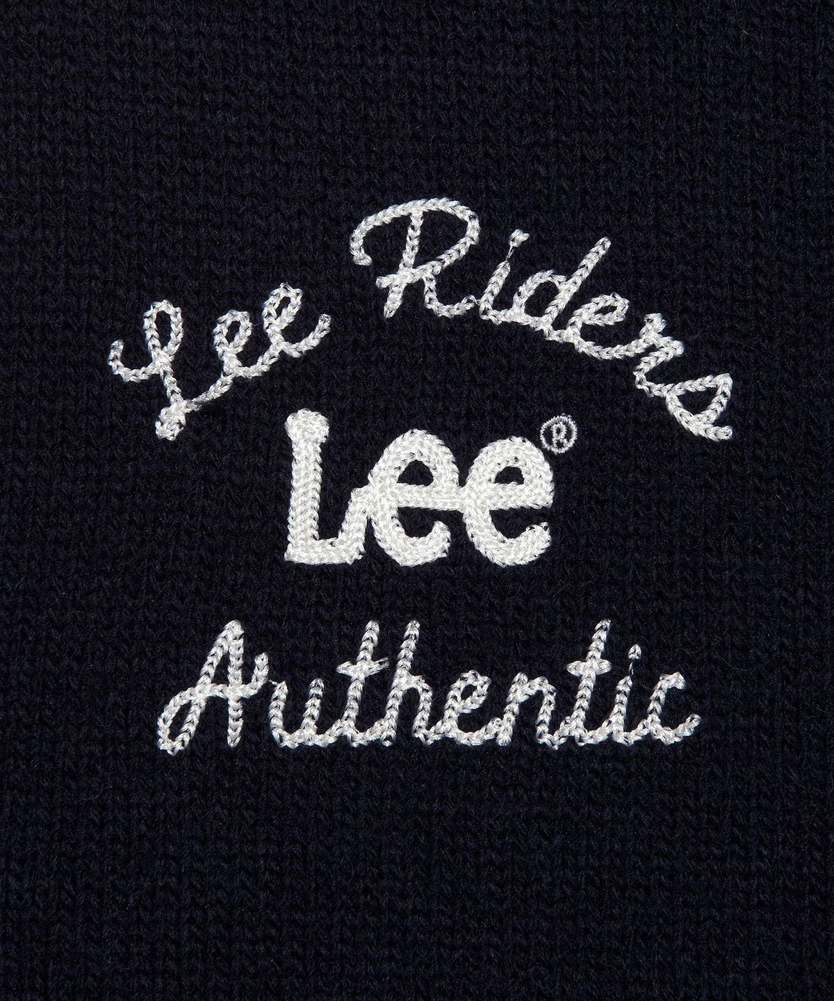 리(LEE) 배색 집업 가디건 네이비