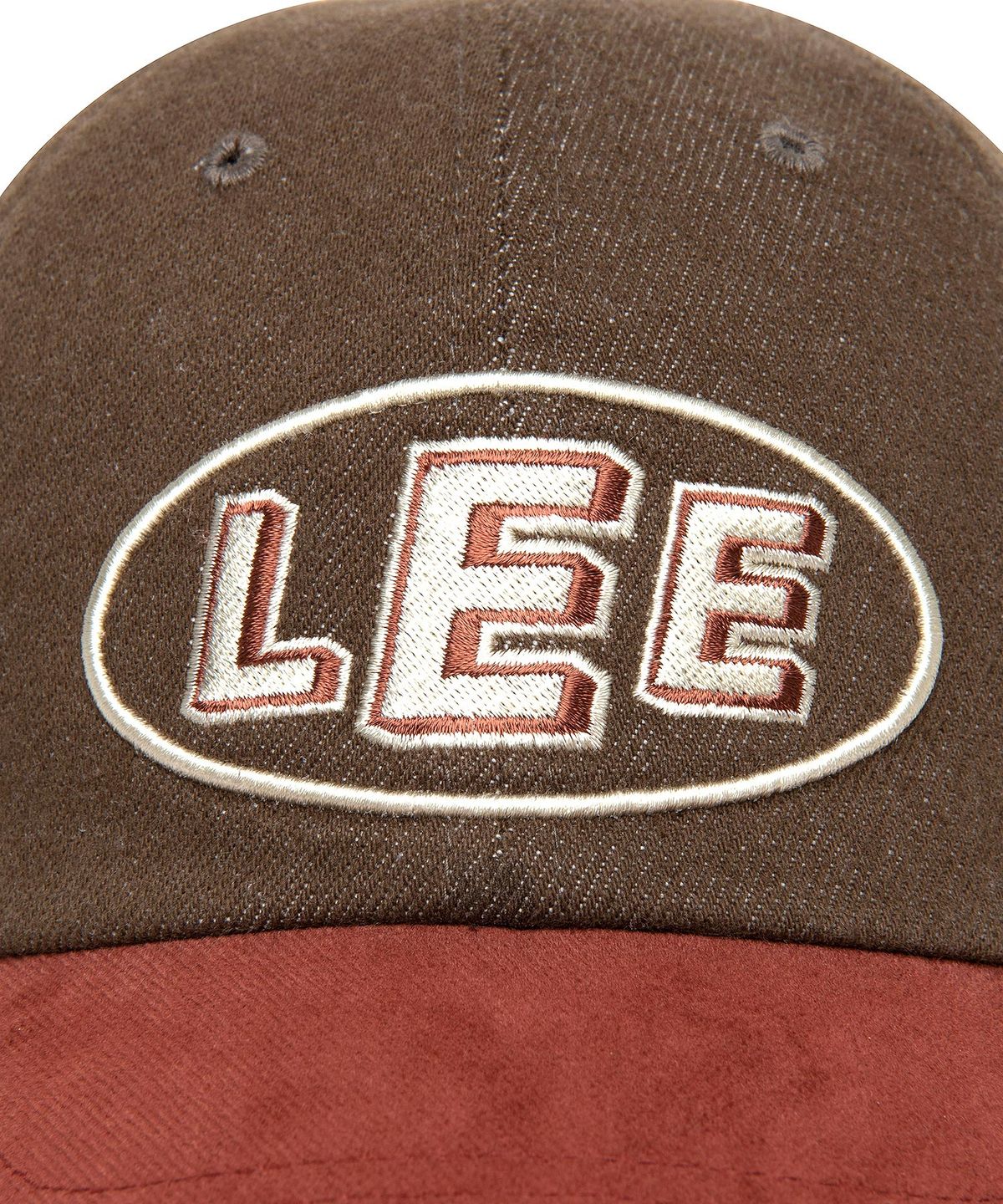 리(LEE) 리 변형 오벌 로고 볼캡 브라운