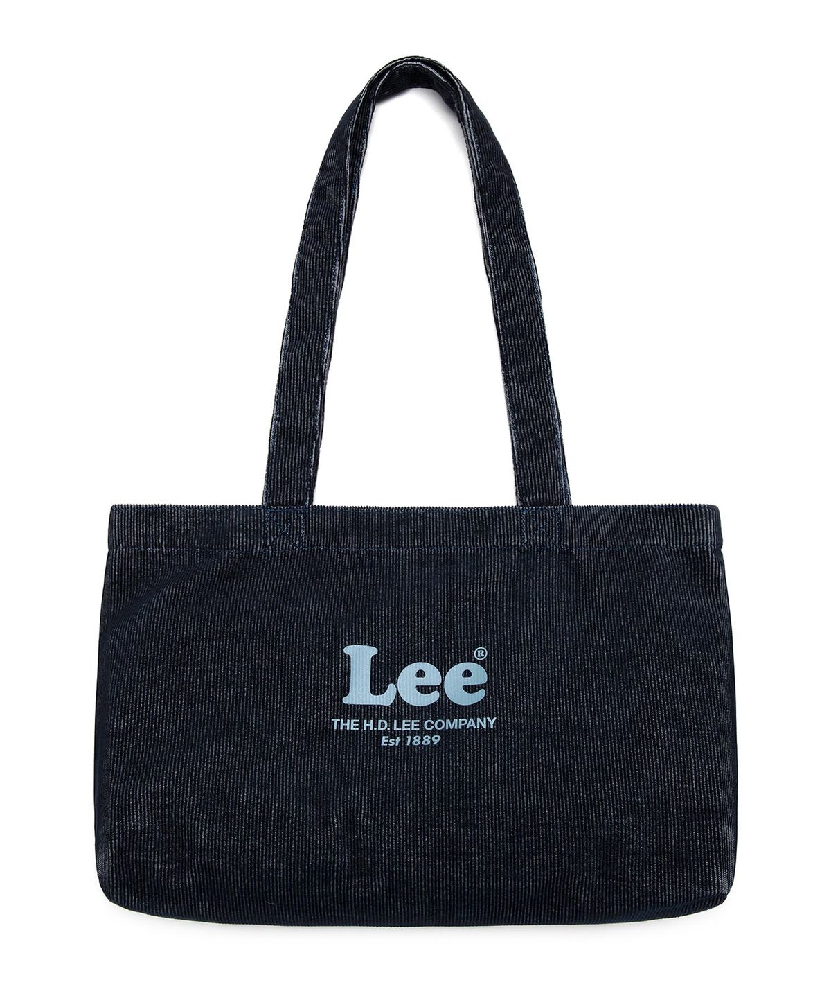 리(LEE) 빈티지 로고 코듀로이 에코백 인디고 다크