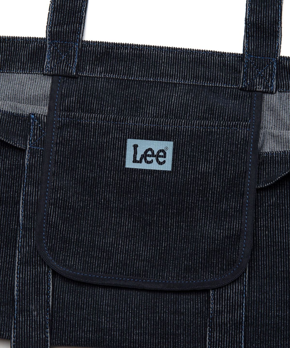리(LEE) 빈티지 로고 코듀로이 에코백 인디고 다크