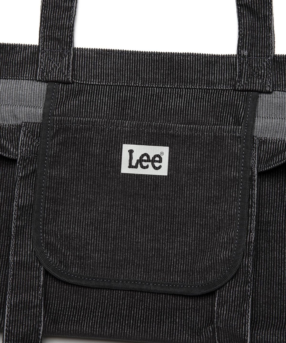 리(LEE) 빈티지 로고 코듀로이 에코백 챠콜