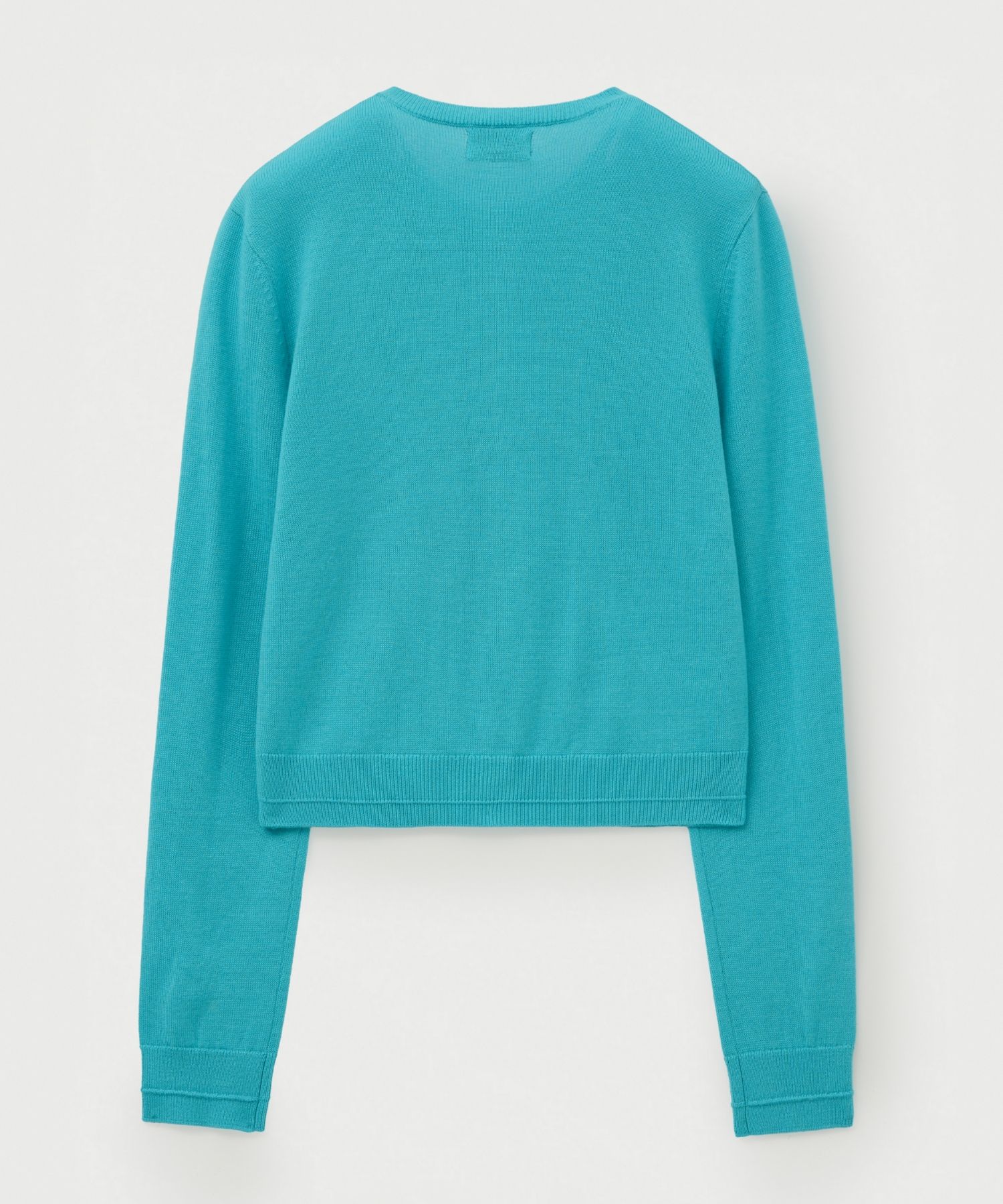 MUSINSA | SATUR (W) Lauren Basic Crewneck Fine Cardigan Blue