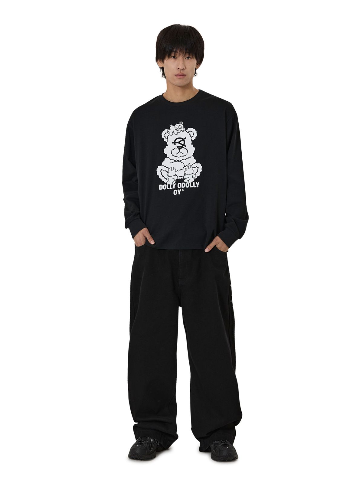 오픈야드(오와이)(OPENYARD(OY)) MULTI DOLLY L/S TEE - BLACK