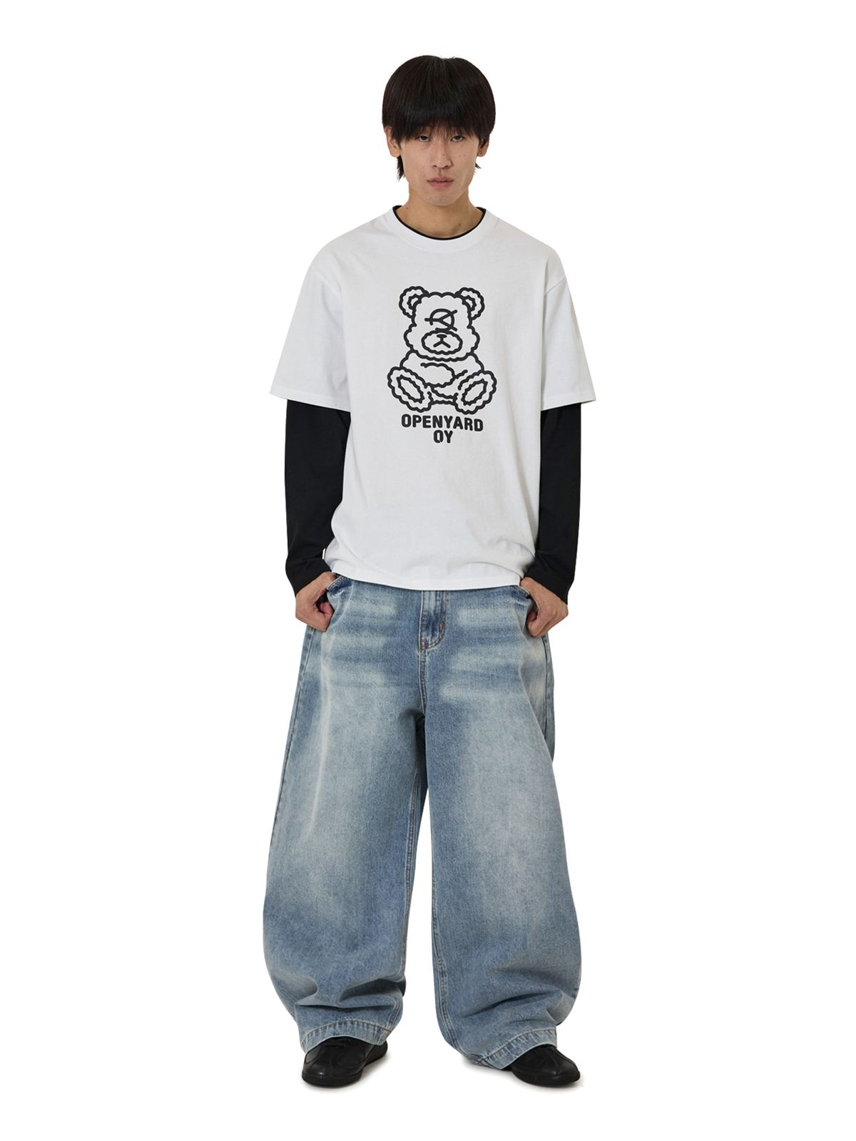 오픈야드(오와이)(OPENYARD(OY)) DOLLY LAYERED L/S TEE - WHITE