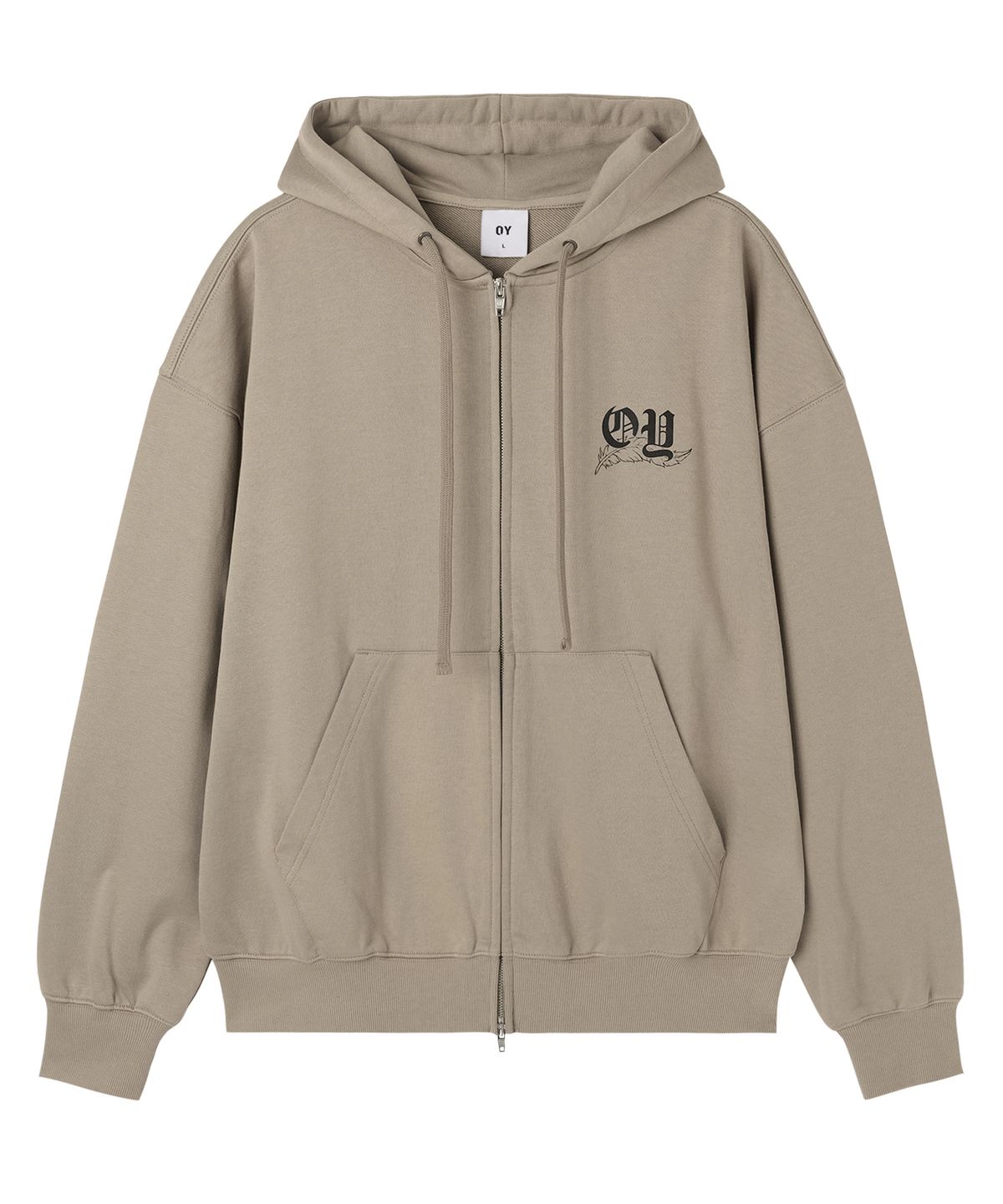 오픈야드(오와이)(OPENYARD(OY)) HOLY WINGS HOODIE ZIP UP - SANDBEIGE